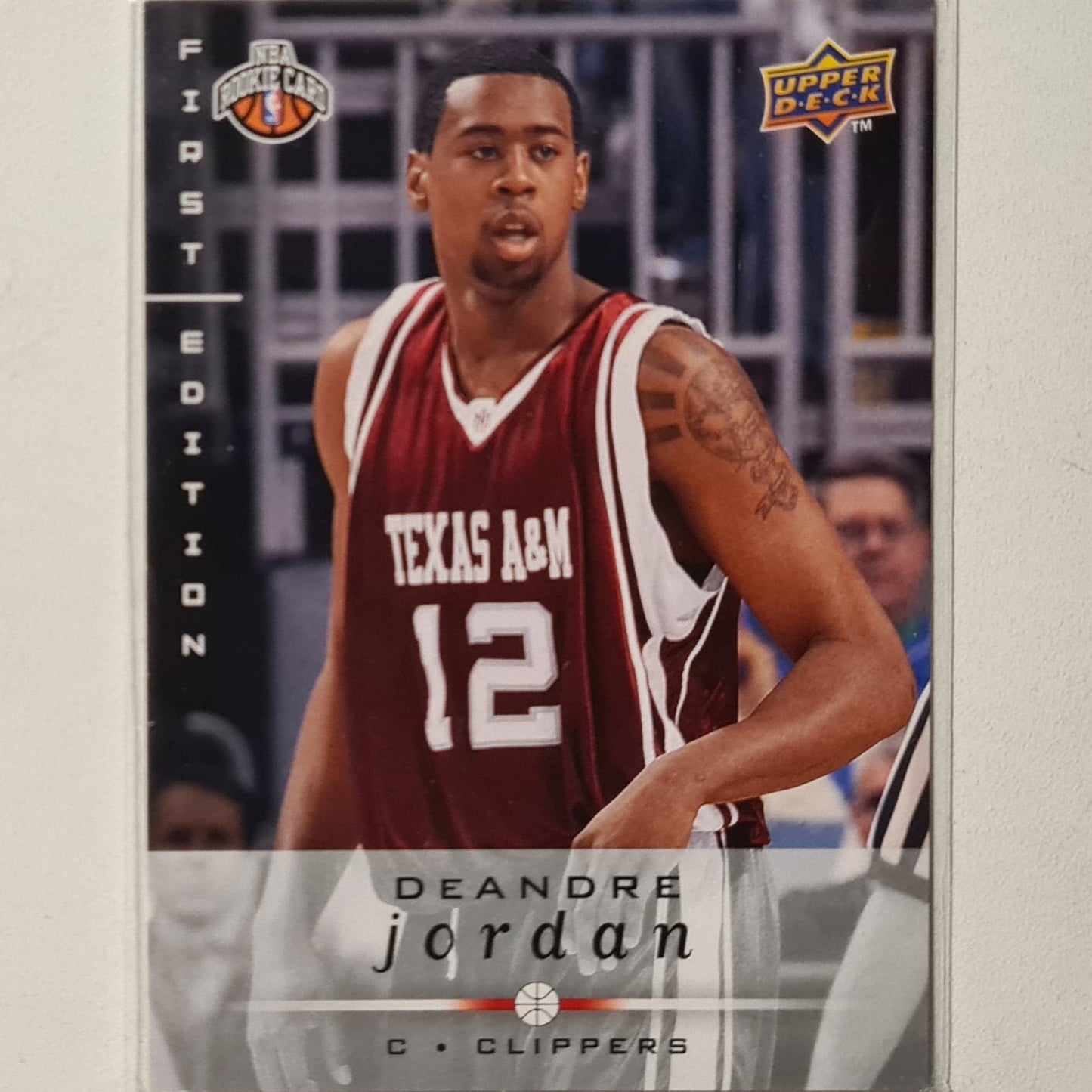 Deandre Jordan 2008-09 Upper-Deck first edition silver Rookie RC #246 NBA Basketball Los Angeles Clippers Excellent Sleeved