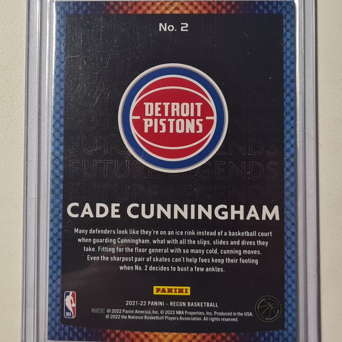 Cade Cunningham 2021-22 Panini Recon Future Legends Rookie RC #2 NBA Basketball Detroit Pistons excellent sleeved