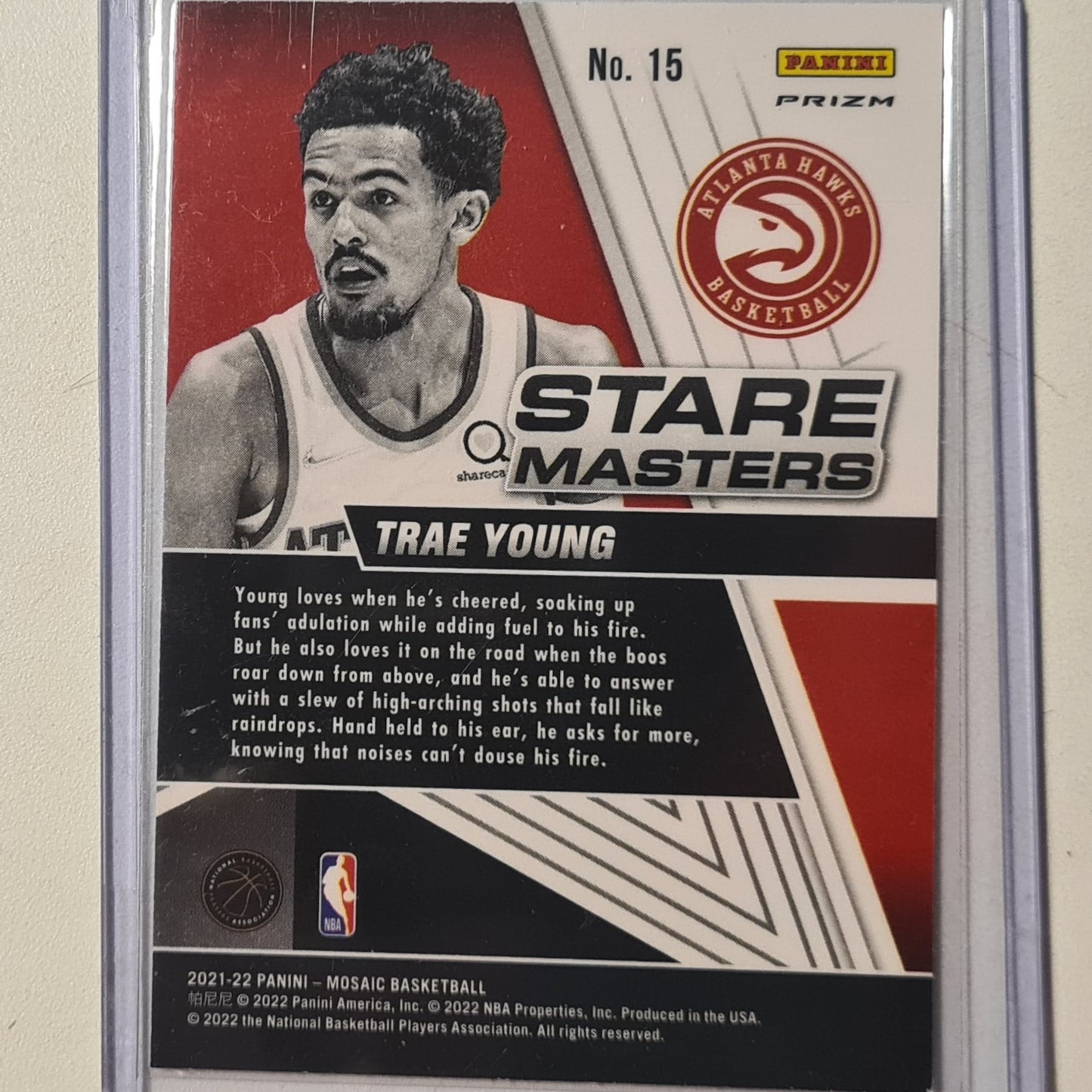 Trae Young 2021-22 Panini Mosaic Stare Masters Prizm #15 NBA Basketball Atlanta Hawks excellent sleeved