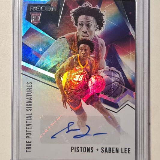 Saben Lee 2020-21 Panini Recon True potential signatures auto Rookie RC TPS-SBL NBA Basketball Detroit Pistons excellent sleeved