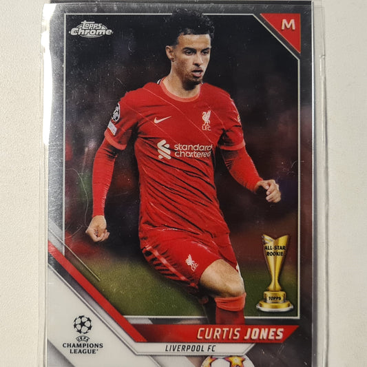 Curtis Jones 2022 Topps Chrome Champions league All Star Rookie RC #136 Soccer Football Liverpool sleeved