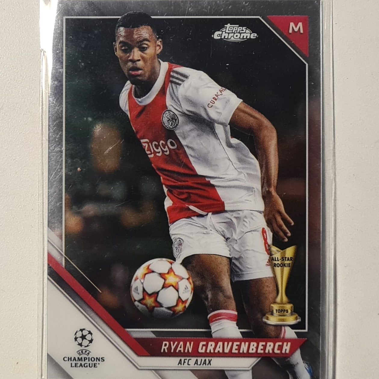 Ryan Gravenberch 2022 Topps Chrome Champions league All Star Rookie RC #72 Soccer Football Ajax Excellent sleeved