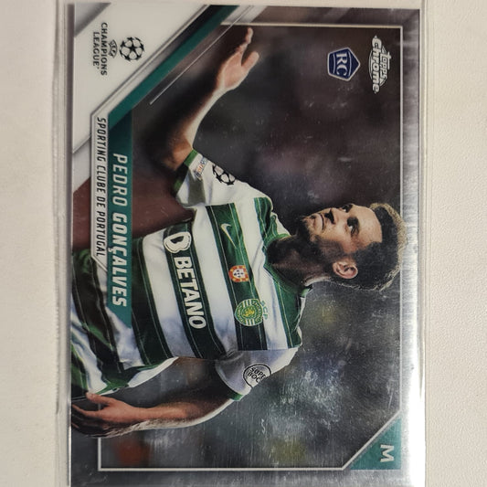 Pedro Goncalves 2022 Topps Chrome champions league Rookie RC Soccer Football Sporting excellent sleeved