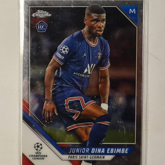 Junior Dina Ebimbe 2022 Topps Chrome champions league Rookie RC #176 Soccer Football Paris Saint-Germain excellent sleeved