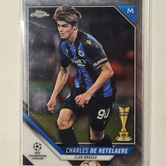 Charles De Ketelaere 2022 Topps Chrome champions league All star Rookie RC #14 Soccer Football Club Brugge excellent sleeved