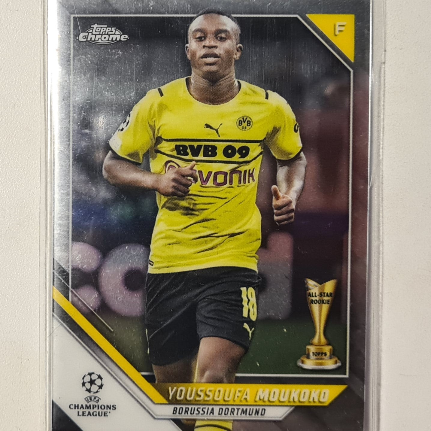 Youssoufa Moukoko 2022 Topps Chrome champions league all star Rookie RC #194 Soccer Football Borussia Dortmund excellent sleeved