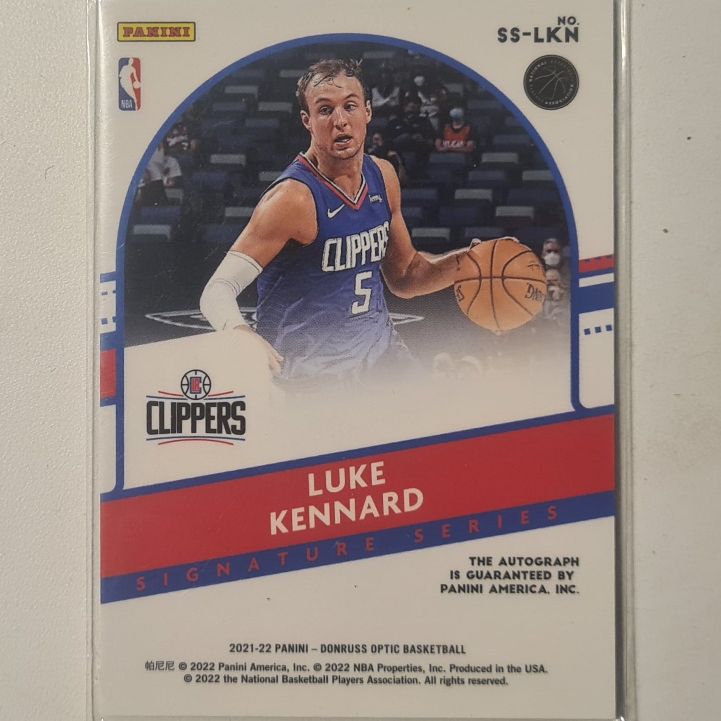 Luke Kennard 2021-22 Panini Donruss Optic Signature Series Auto SS-LKN NBA Basketball Los Angeles Clippers Excellent sleeved