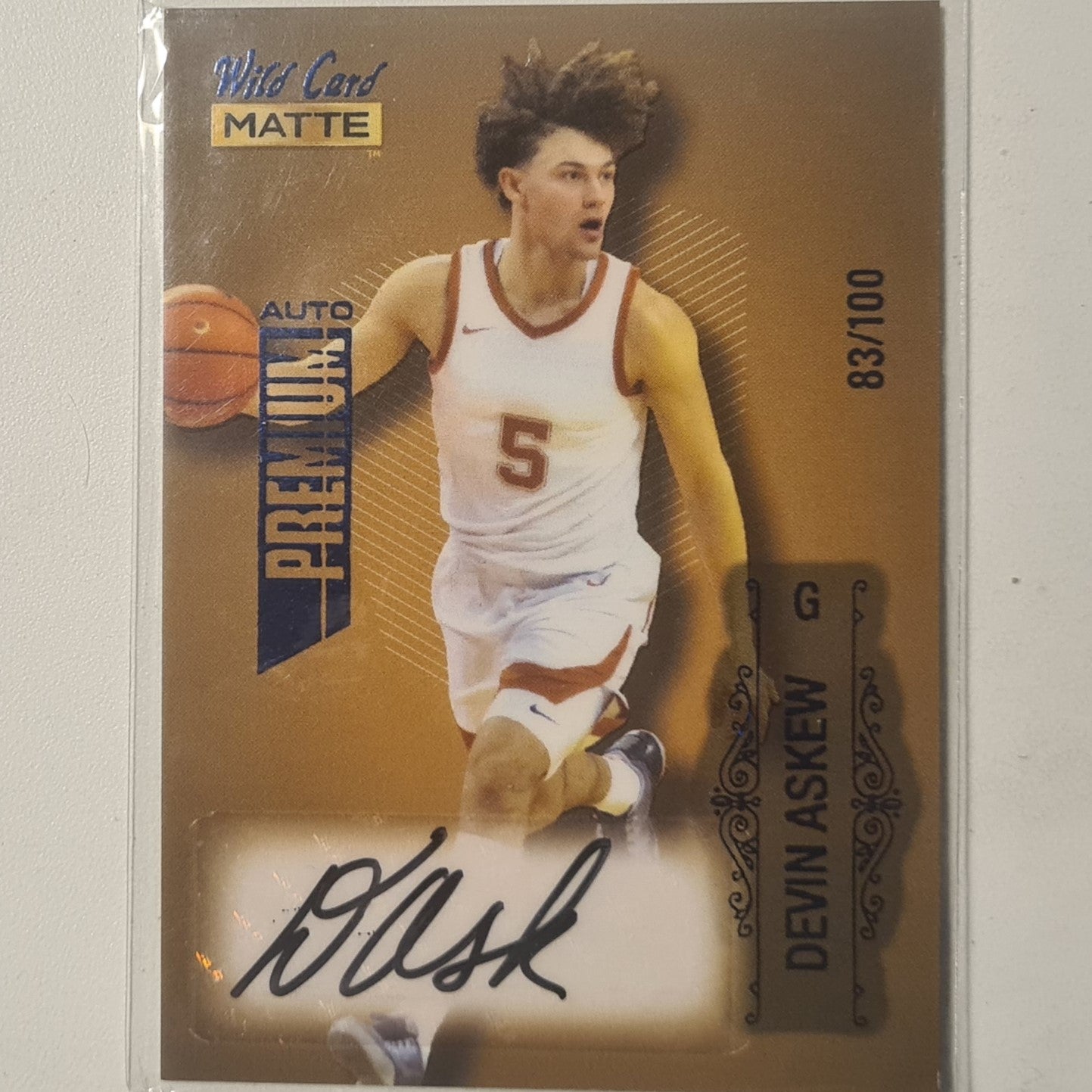 Devin Askew 2022 Wild Card Matte premium Auto 83/100 MB-A Basketball Long Beach excellent