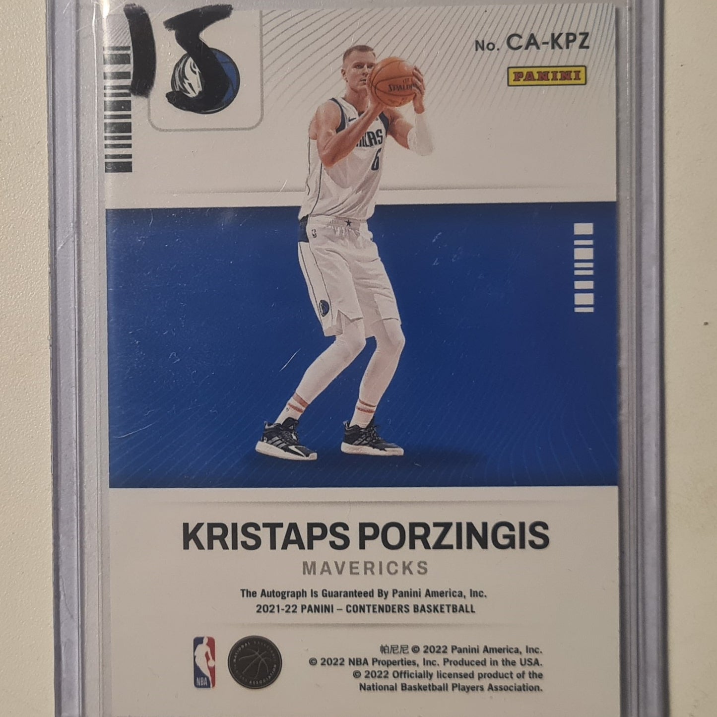 Kristaps Porzingis 2022 Panini Contenders Autographs 64/92 Auto CA-KPZ NBA Basketball Dallas Mavericks excellent