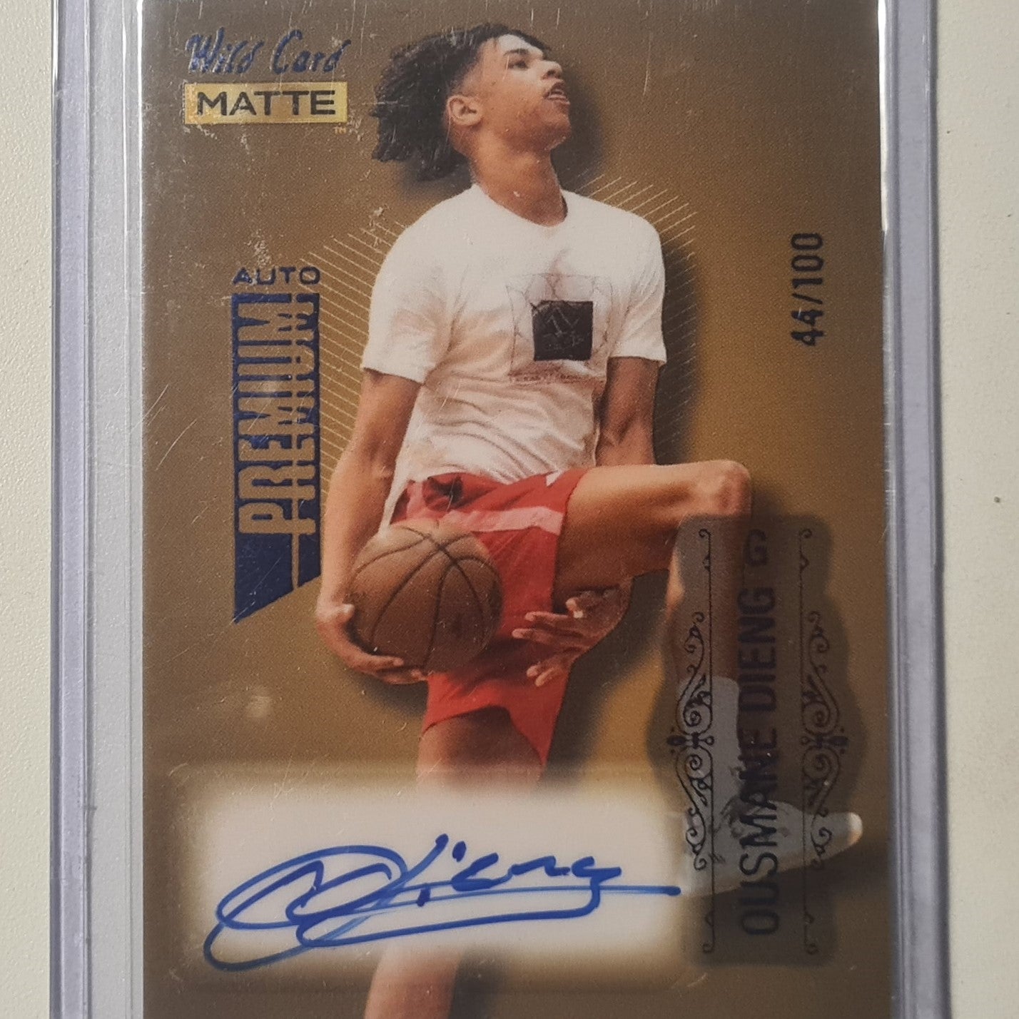 Ousmane Dieng 2022 Wild Card Matte premium Auto Rookie RC  44/100 Basketball Oklahoma City MINT