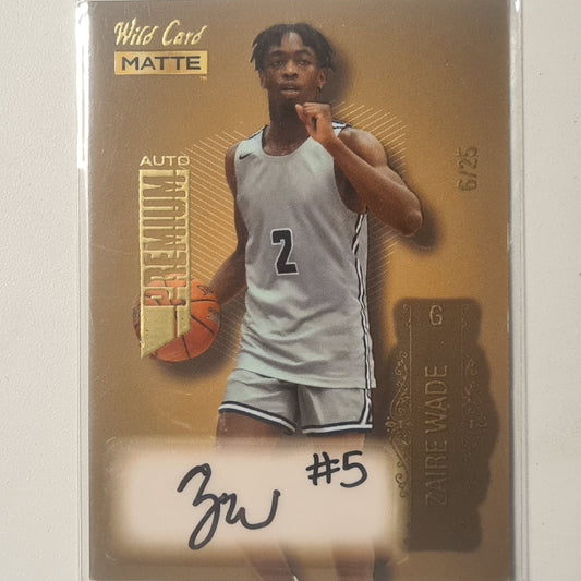 Zaire Wade 2022 Wild Card Matte premium Auto Rookie RC  6/25 Basketball University MINT