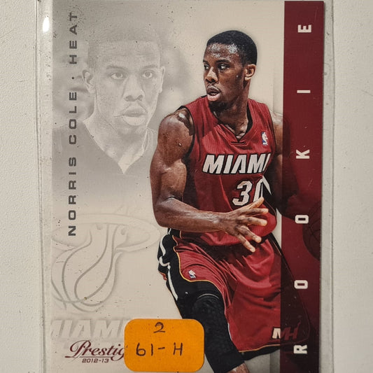 Norris Cole 2012-13 Panini Prestige Rookie RC #198 NBA Basketball Miami Heat very good sleeved