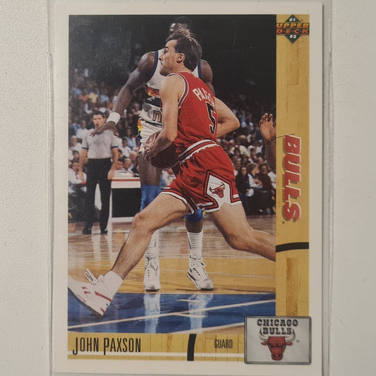 John Paxson 1991 Upper-Deck #117 NBA Basketball Chicago Bulls Excellent Sleeved