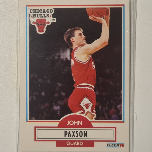 John Paxson 1990 Fleer #28 NBA Basketball Chicago Bulls Excellent Sleeved