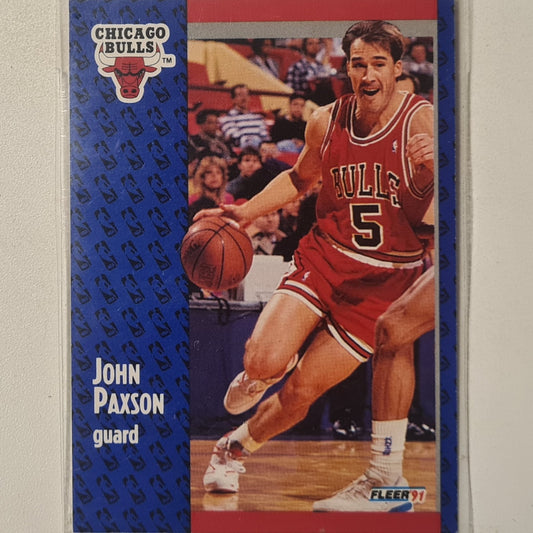 John Paxson 1991 Fleer #31 NBA Basketball Chicago Bulls Excellent Sleeved