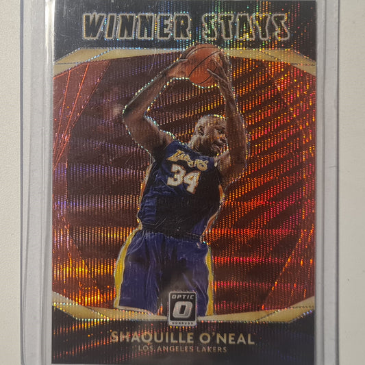 Shaquille O'Neal 2020-21 Panini Donruss Optic Winner Stays red wave #1 NBA Basketball LA Lakers Excellent sleeved