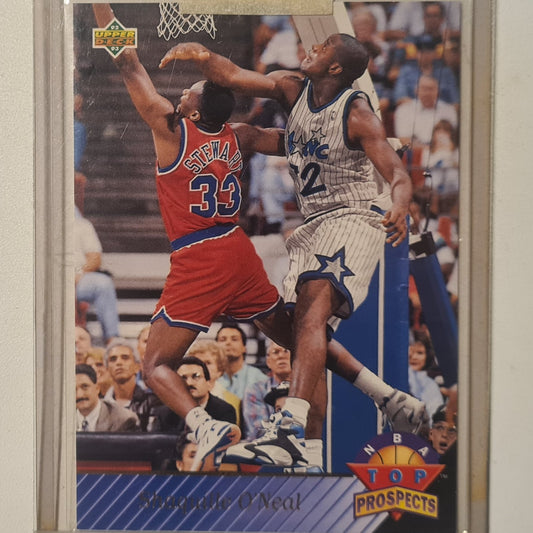 Shaquille O'Neal 1993 Upper-Deck Top Prospects rookie RC #474 NBA Basketball Orlando Magic Excellent sleeved