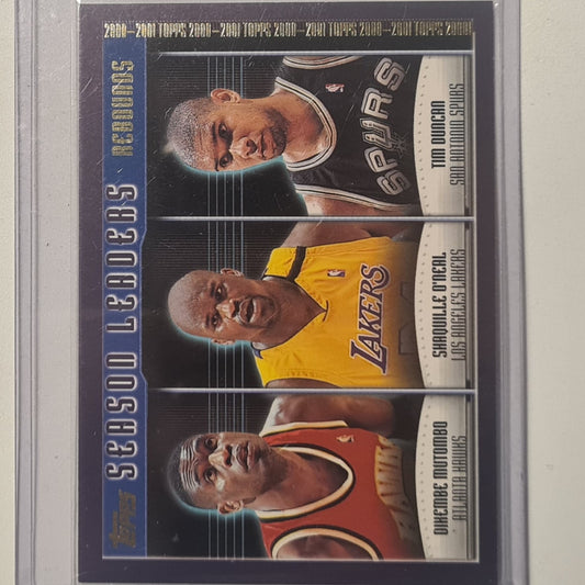 Shaquille O'Neal  Duncan Mutombo 2000 Topps season leaders #152 NBA Basketball LA Lakers Excellent sleeved
