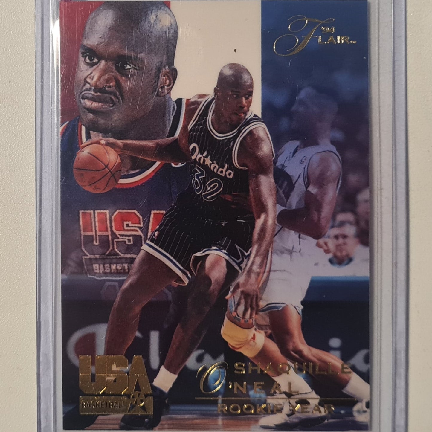 Shaquille O'Neal 1994 Fleer Flair USA basketball Rookie year #77 NBA Basketball Orlando Magic Excellent Sleeved