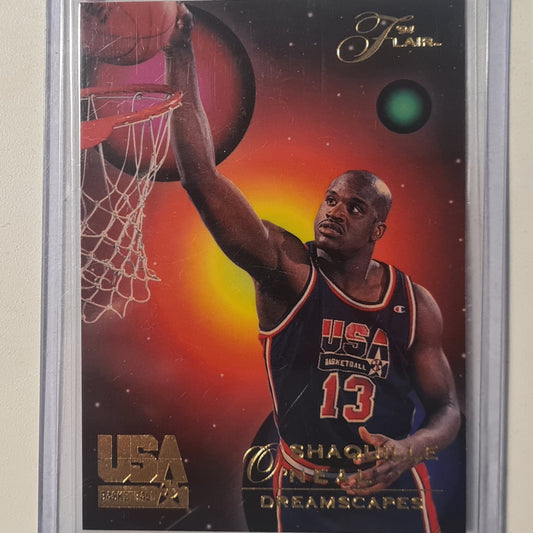 Shaquille O'Neal 1994 Fleer Flair USA Basketball dreamscapes #80  NBA Basketball Orlando Magic Excellent Sleeved
