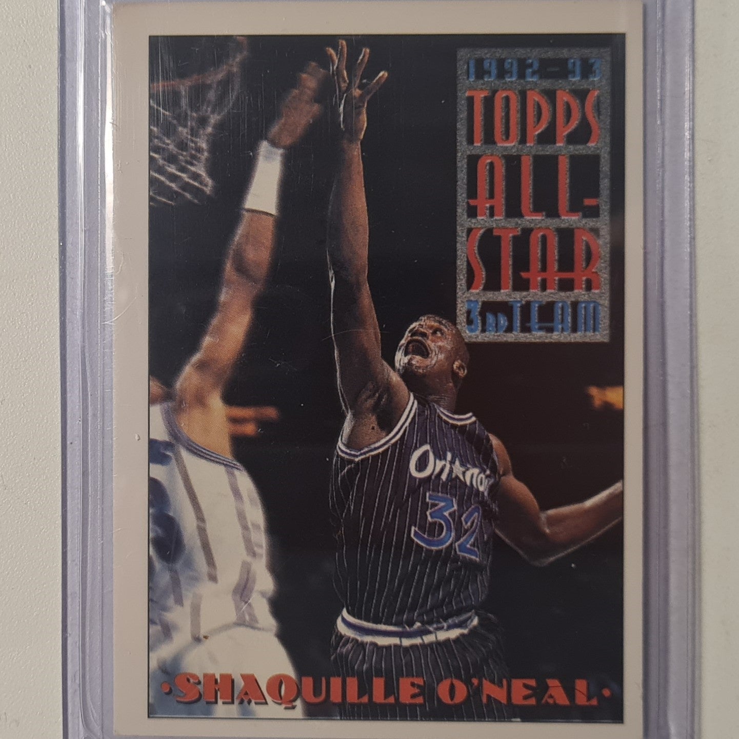 Shaquille O'Neal 1993 Topps all star 3rd team Rookie RC season #134 NBA Basketball Orlando Magic Excellent Sleeved