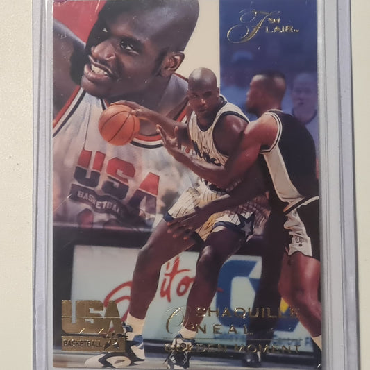 Shaquille O'Neal 1994 USA Fleer Flair Golden Moment #75 NBA Basketball Orlando Magic Excellent Sleeved