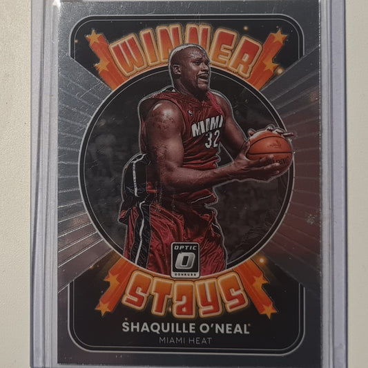 Shaquille O'Neal 2021-22 Panini Donruss Optic winner stays #9 NBA Basketball Miami Heat Excellent Sleeved