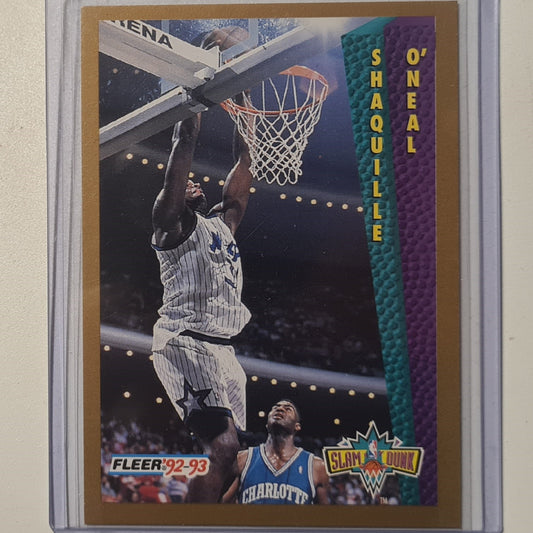 Shaquille O'Neal 1993 Fleer 92-93 Slam Dunk Rookie rc #298 NBA Basketball Orlando Magic Excellent Sleeved