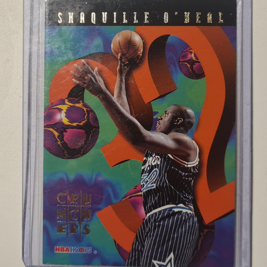 Shaquille O'Neal 1995 Skybox NBA Crunchers 2 of 25 NBA Basketball Orlando Magic Excellent Sleeved