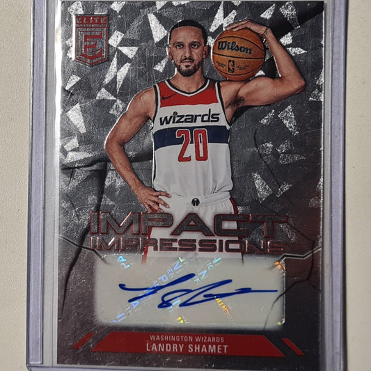 Landry Shamet 2023-24 Panini Donruss Elite impact impressions Auto II-LSP NBA Basketball Washington Wizards excellent