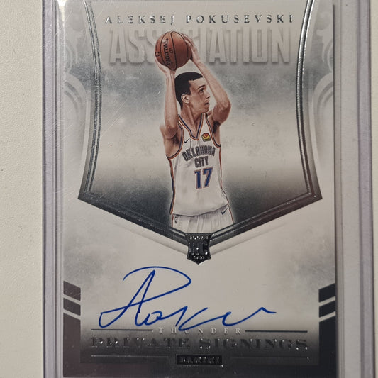 Aleksej Pokusevski 2021 Panini Private signings Auto PSA-APO NBA Basketball Oklahoma City Thunder excellent