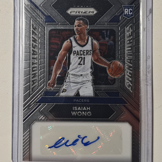 Isaiah Wong 2032-24 Panini Prizm Sensational Signatures Rookie RC Auto SS-IW NBA Basketball Indiana Pacers excellent