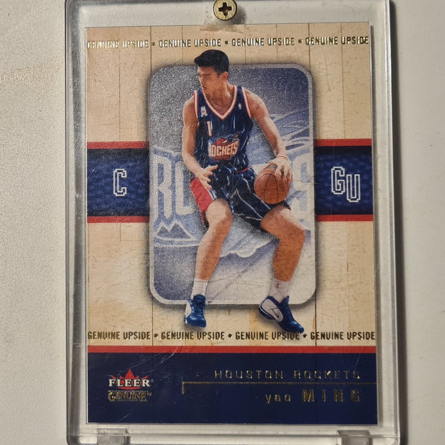 Yao Ming 2002 Fleer Genuine 02-03  Rookie RC 894/2002 #120  NBA Basketball Houston Rockets Excellent Sleeved