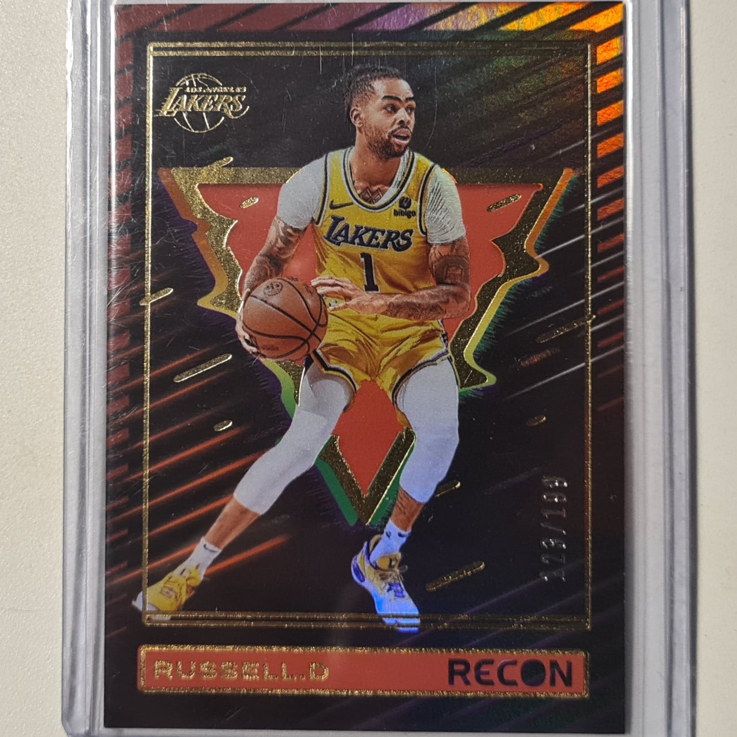 D'Angelo Russell 2023-24 Panini Recon numbered 123/199 #73  NBA Basketball LA Lakers Excellent Sleeved