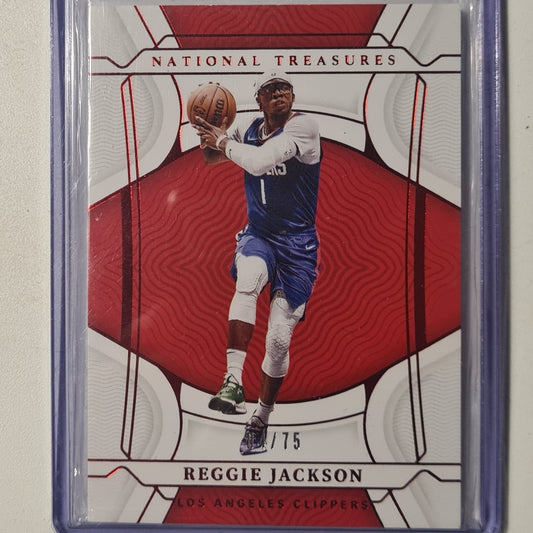 Reggie Jackson 2023-24 Panini National Treasures 04/75 #27 NBA Basketball Los Angeles Clippers Excellent Sleeved