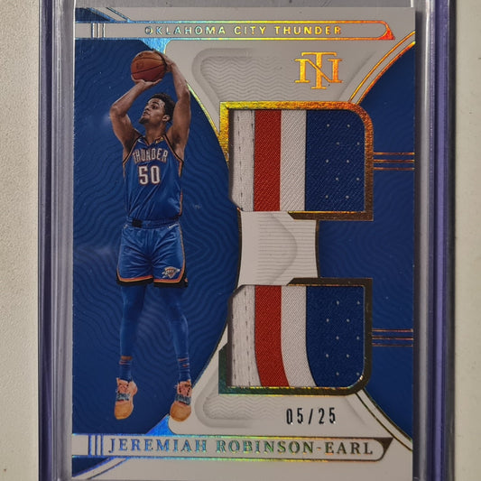 Jeremiah Robinson-Earl 2021-22 Panini National treasures patch 05/25 Rookie RC RD-JRE NBA Basketball Oklahoma City Thunder Excellent Sleeved