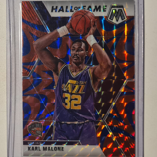 Karl Malone 2019-20 Panini Mosaic red blue reactive prizm #284 NBA Basketball Utah Jazz Excellent Sleeved