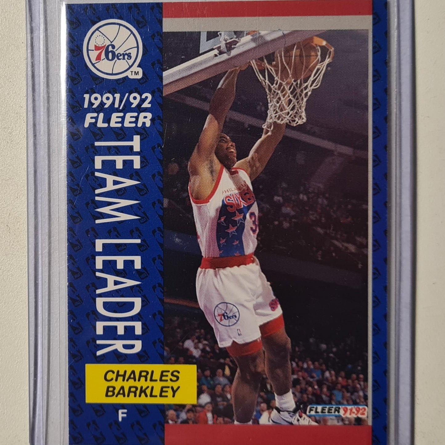 Charles Barkley 1992 Fleer 91-92 Team Leader #391 NBA Basketball Philadelphia 76ers Excellent Sleeved