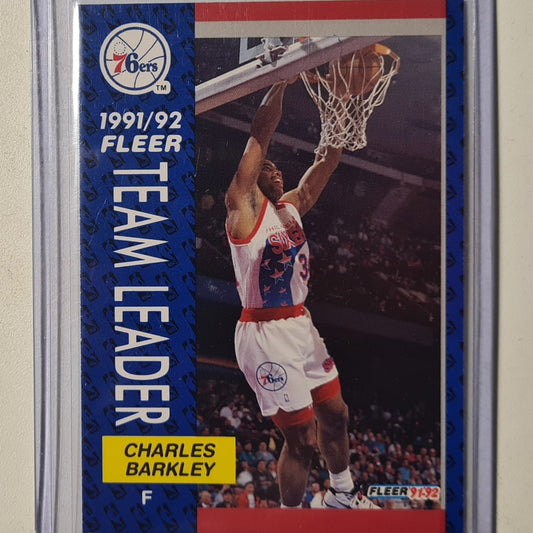 Charles Barkley 1992 Fleer 91-92 Team Leader #391 NBA Basketball Philadelphia 76ers Excellent Sleeved