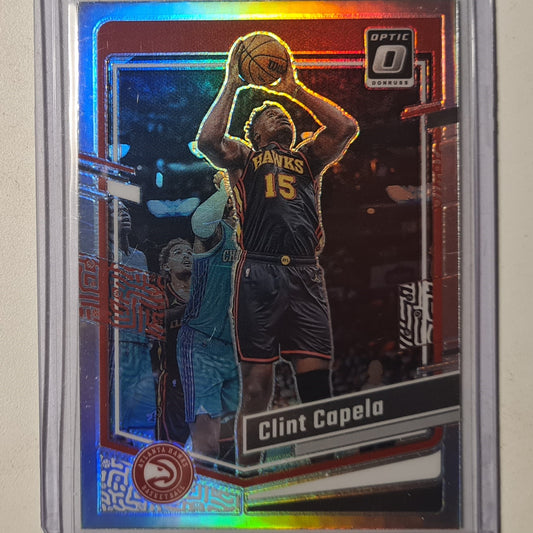 Clint Capela 2023-24 Panini Donruss Optic Prizm refractor #5 NBA Basketball Atlanta Hawks Excellent Sleeved