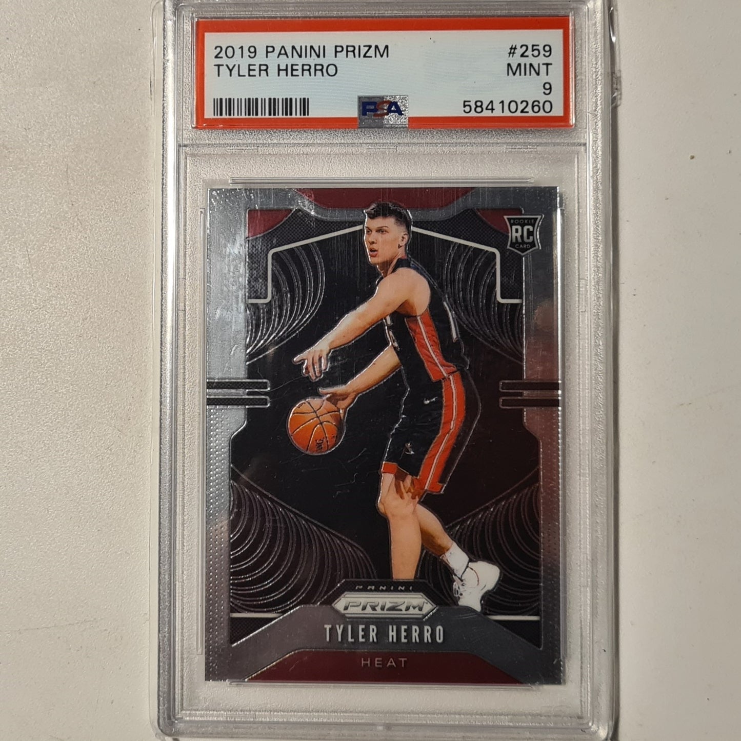 Tyler Herro 2019-20 Panini Prizm Rookie RC #259 NBA Basketball Miami Heat PSA 9 GRADED SLAB