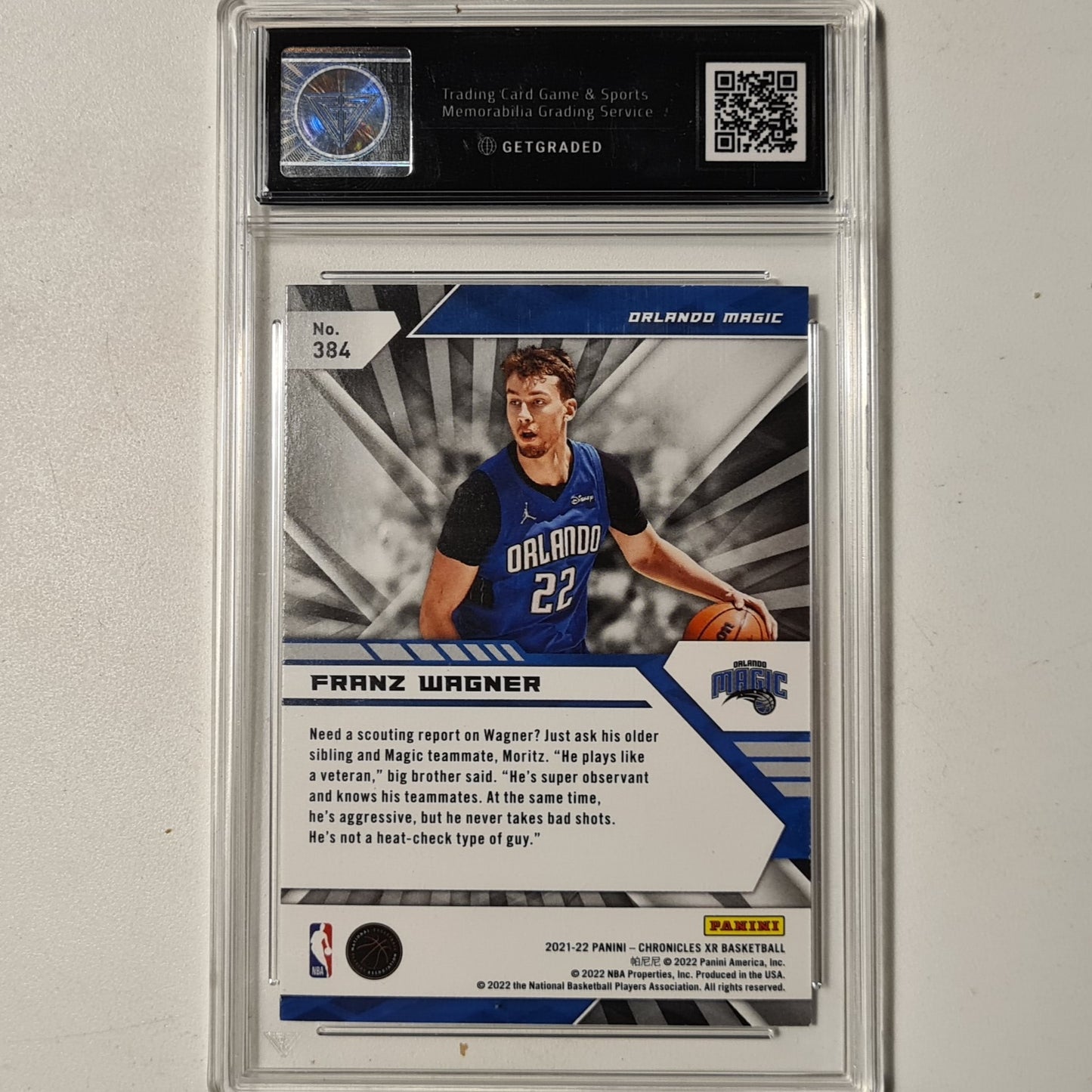 Mark Williams 2022 Panini Donruss Optic rated rookie RC Choice Prizm #245 NBA Basketball Charlotte Hornets PSA 9 GRADED SLAB