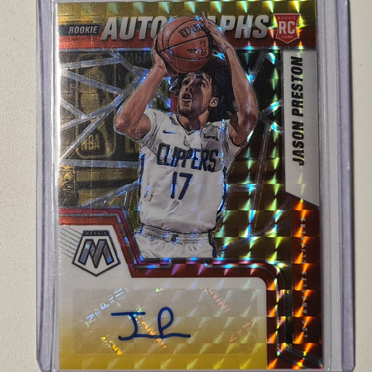 Jason Preston 2021-22 Panini Mosaic Rookie Autographs RC YELLOW RED Prizm RAM-JPS NBA Basketball Los Angeles Clippers excellent