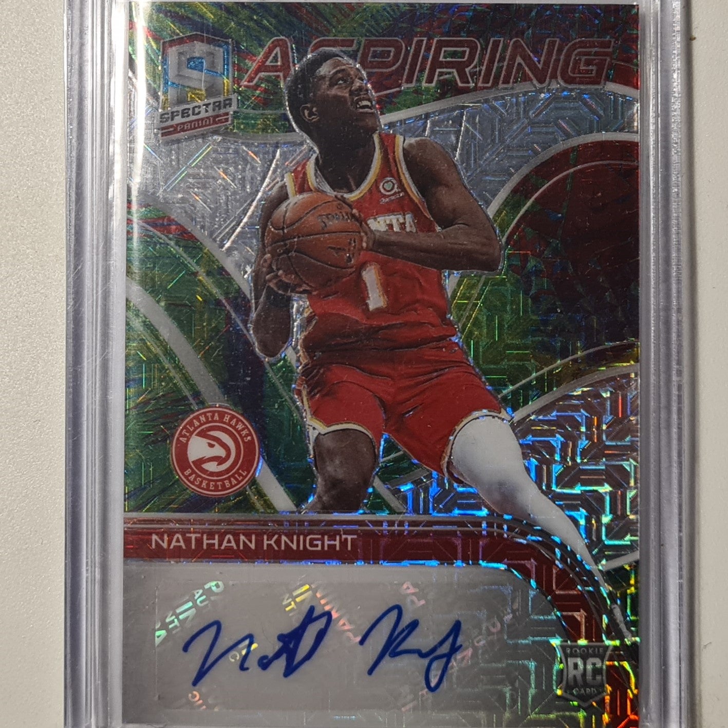 Nathan Knight 2020-21 Panini Spectra aspiring Rookie RC auto 10/25 ASP-NKN NBA Basketball Atlanta Hawks excellent sleeved