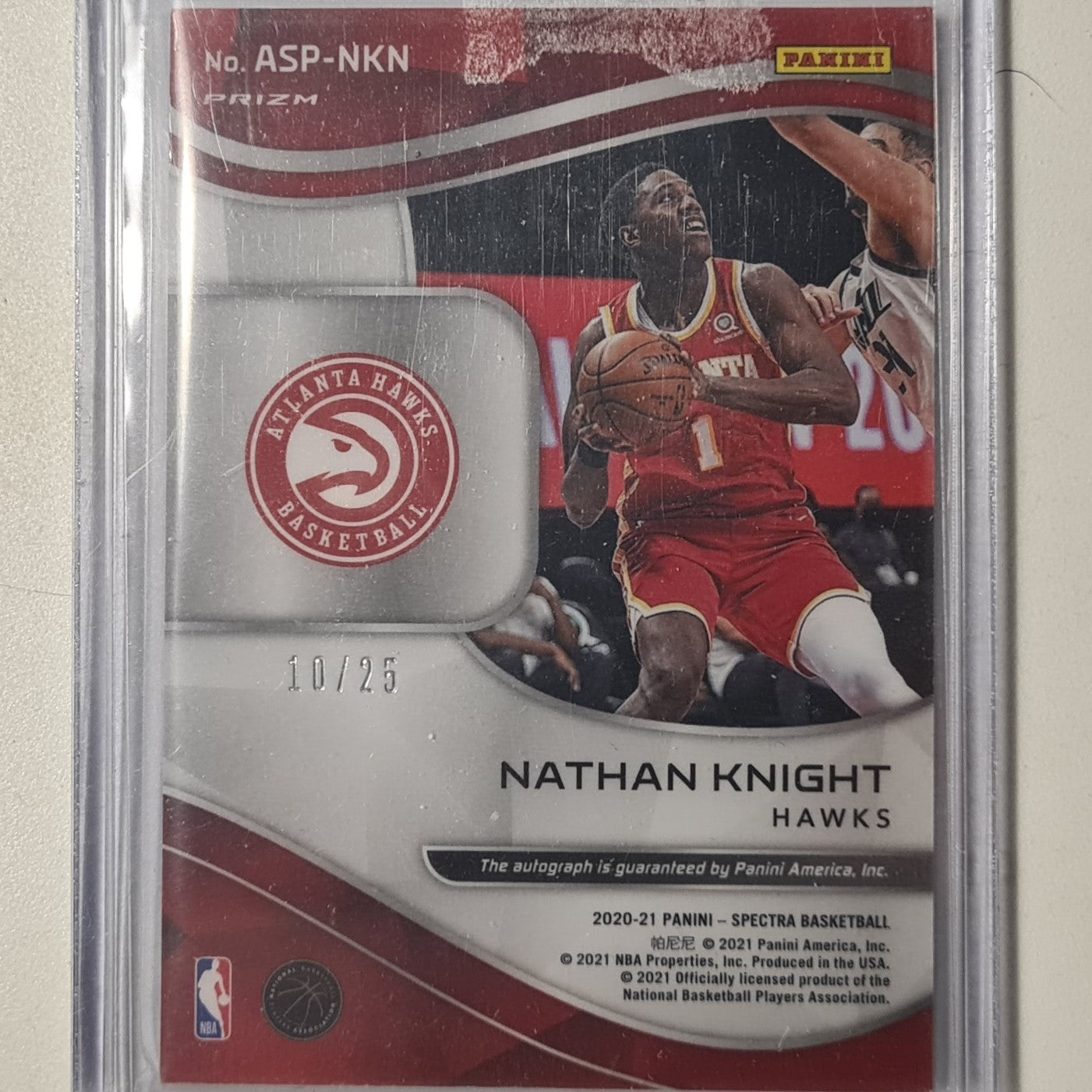 Nathan Knight 2020-21 Panini Spectra aspiring Rookie RC auto 10/25 ASP-NKN NBA Basketball Atlanta Hawks excellent sleeved