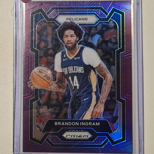 Brandon Ingram 2023-24 Panini Prizm purple refractor numbered 72/99 #89 Basketball New Orleans Pelicans excellent sleeved