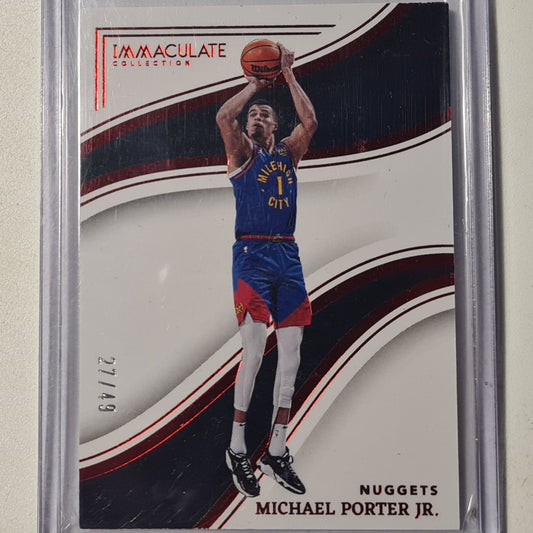 Michael Porter Jr 2022-23 Panini Immaculate 27/49 Numbered #20 Basketball Denver Nuggets very good sleeved