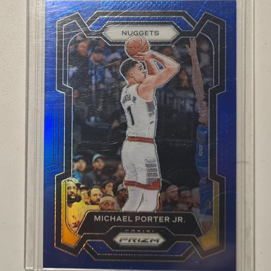 Michael Porter Jr 2023-24 Panini Prizm refractor numbered 44/199 #116 NBA Basketball Denver Nuggets Excellent