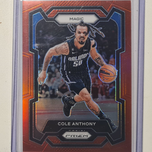 Cole Anthony 2023-24 Panini  prizm red numbered 124/299 #16 NBA Basketball Orlando Magic Excellent Sleeved