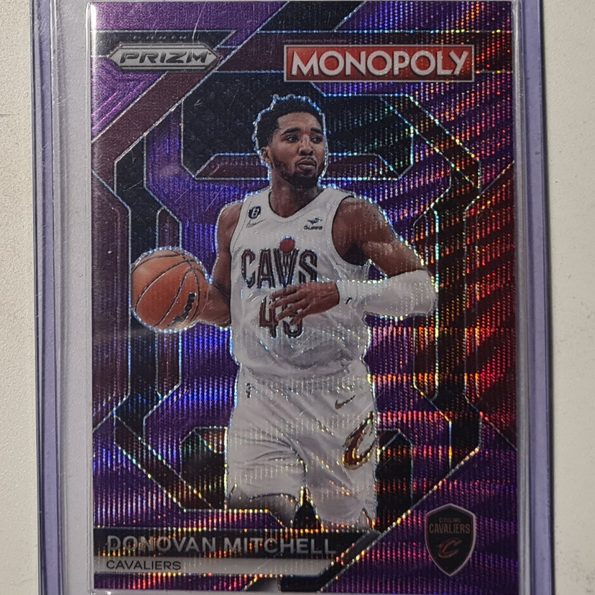 Donovan Mitchell 2023-24 Panini Prizm purple prizm Monopoly PS10 NBA Basketball Cleveland Cavaliers Excellent Sleeved